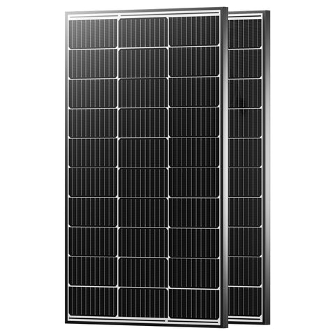 JJN 200W solar panel front view showing compact design for RV and home use