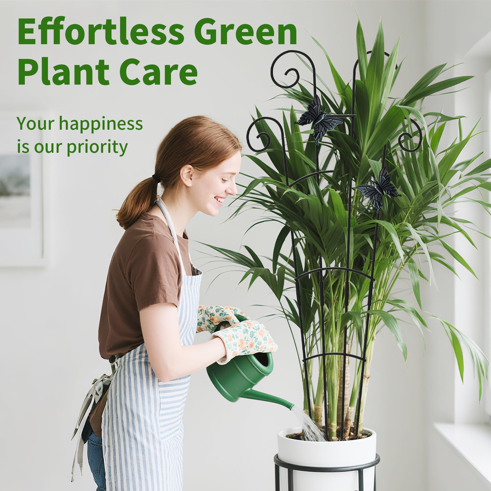 JJSHUANL height-adjustable design supports plants as they grow.