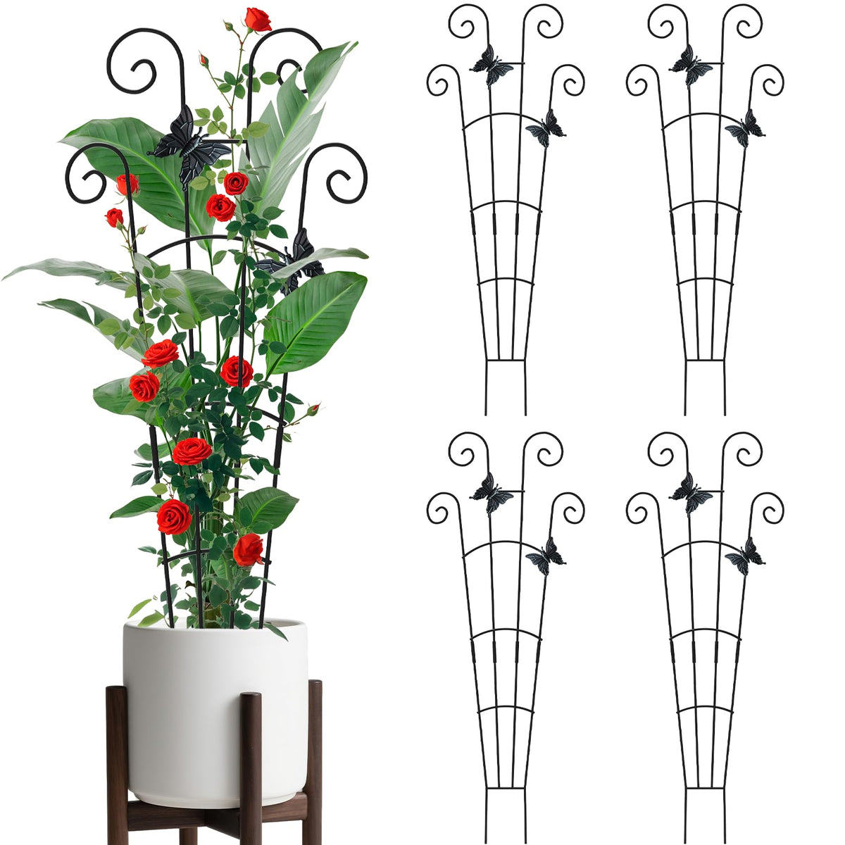 JJSHUANL plant trellis 30-inch tall supports climbing vines indoors.