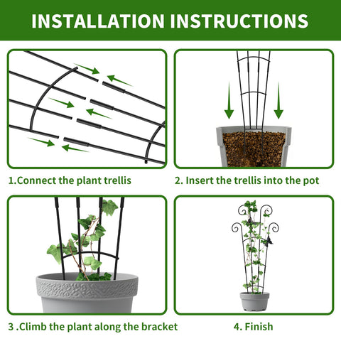 JJSHUANL thickened metal frame offers sturdy plant support.