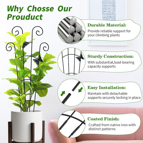 JJSHUANL two-piece design lets you customize support for each potted plant.
