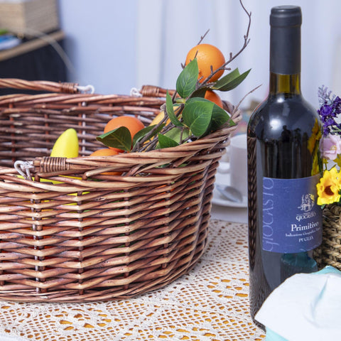JJSQYLAN decorative basket doubles as a centerpiece.