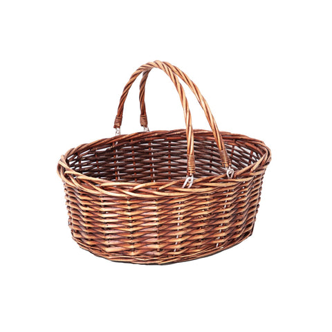 JJSQYLAN wicker picnic basket with folding handles ideal for outdoor picnics.