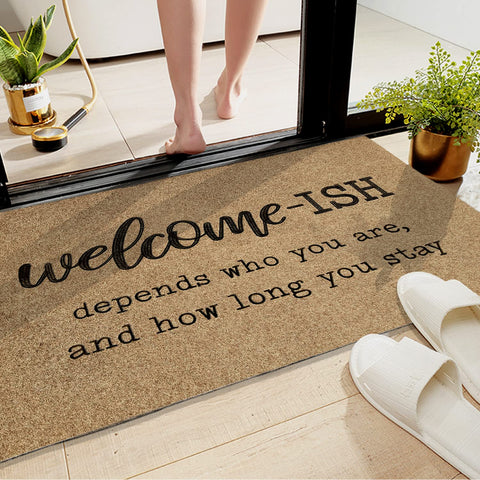 JJUUYOU weather-resistant mat ideal for porch, patio, or laundry area