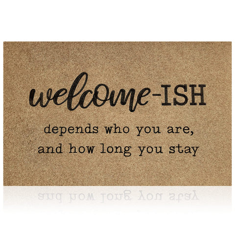 JJUUYOU welcome mat for front door with weather-resistant durability