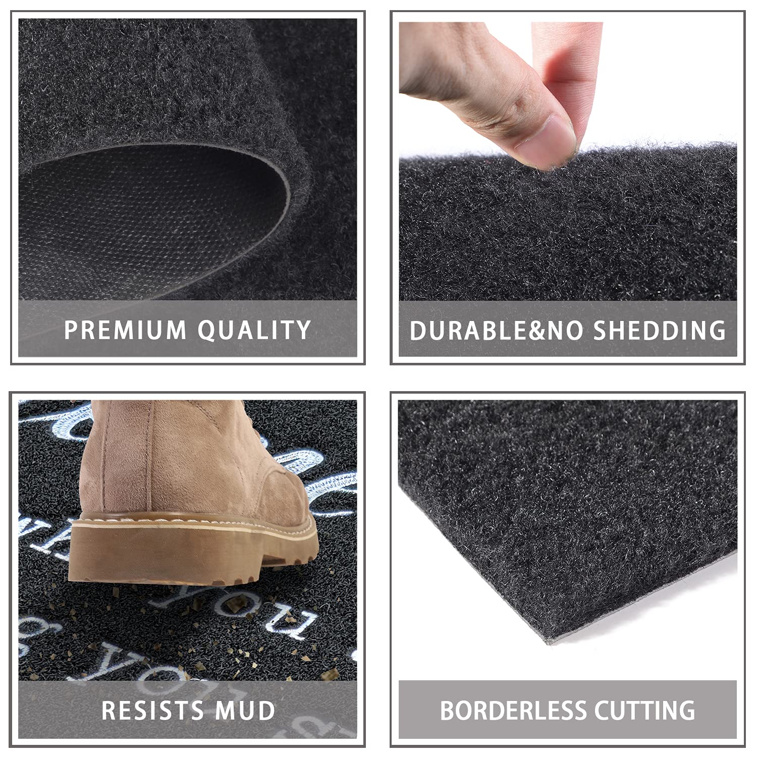 JJUUYOU dense fibrous villi mat scrapes dirt from shoes for cleaner interiors