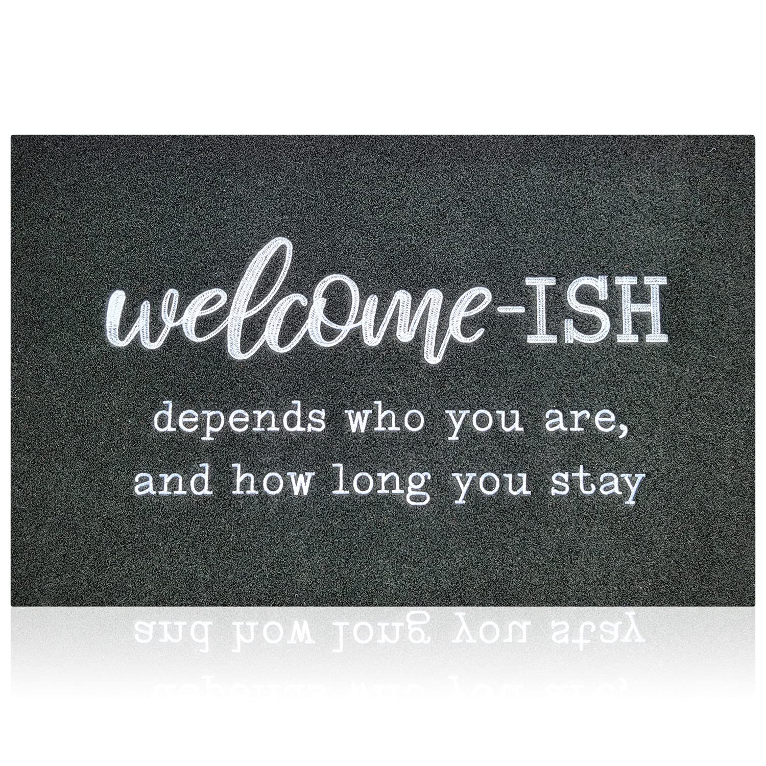 JJUUYOU outdoor door mat with welcome design for a friendly entry and clean look