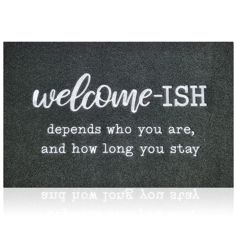 JJUUYOU outdoor door mat with welcome design for a friendly entry and clean look