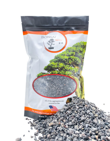JK Global Imports black lava rock 2-quart bag showing porous drainage substrate for containers