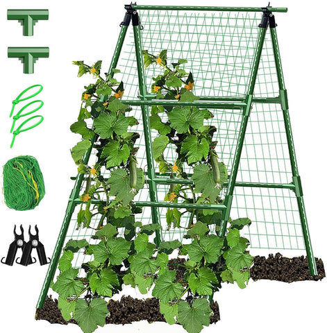 JK-GMTE A-Frame trellis assembly demonstrates simple setup for climbing plants.