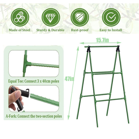 The JK-GMTE frame shows sturdy metal structure for long-lasting plant support.