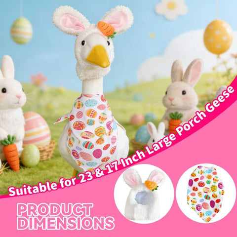 jkahh Easter Bunny Porch Goose Outfit in plush fabric withstands spring weather