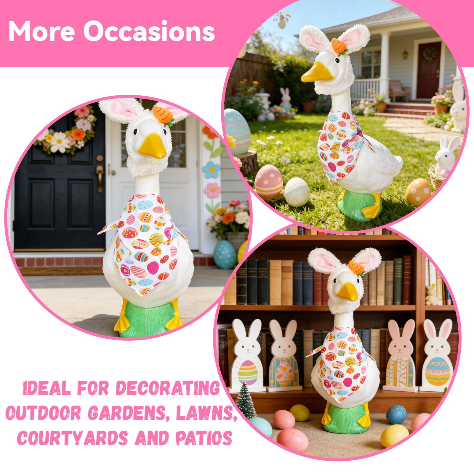 jkahh Easter Bunny Porch Goose Outfit ideal for seasonal lawn and garden decor