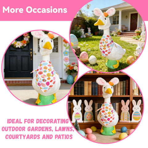 jkahh Easter Bunny Porch Goose Outfit ideal for seasonal lawn and garden decor