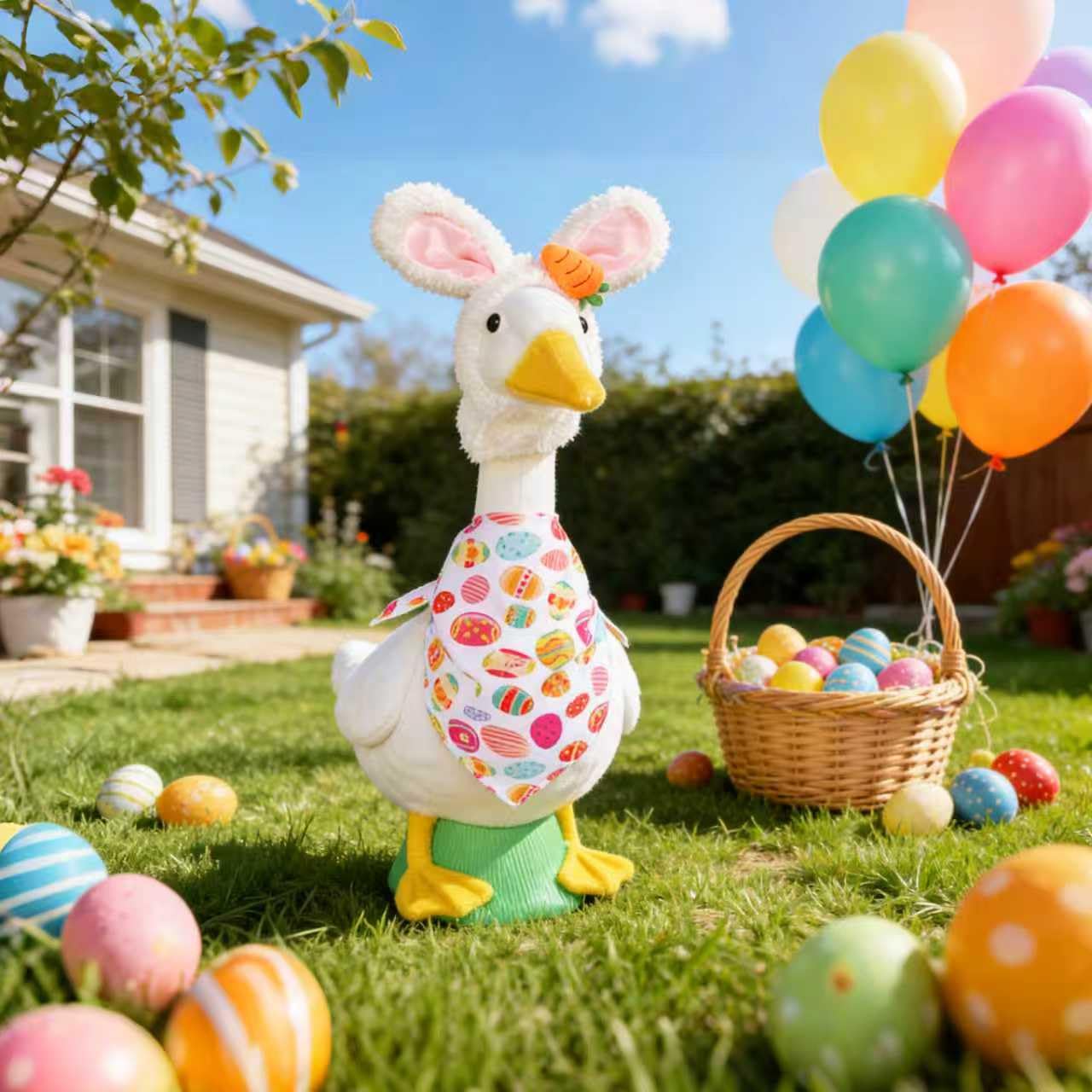 jkahh Easter Bunny Porch Goose Outfit durable materials for long-lasting use