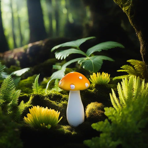 JKanruh colorful mushrooms brighten indoor desks and cake decorations