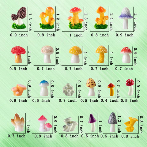 JKanruh fairy garden mushrooms closeup shows vivid detail for DIY landscapes