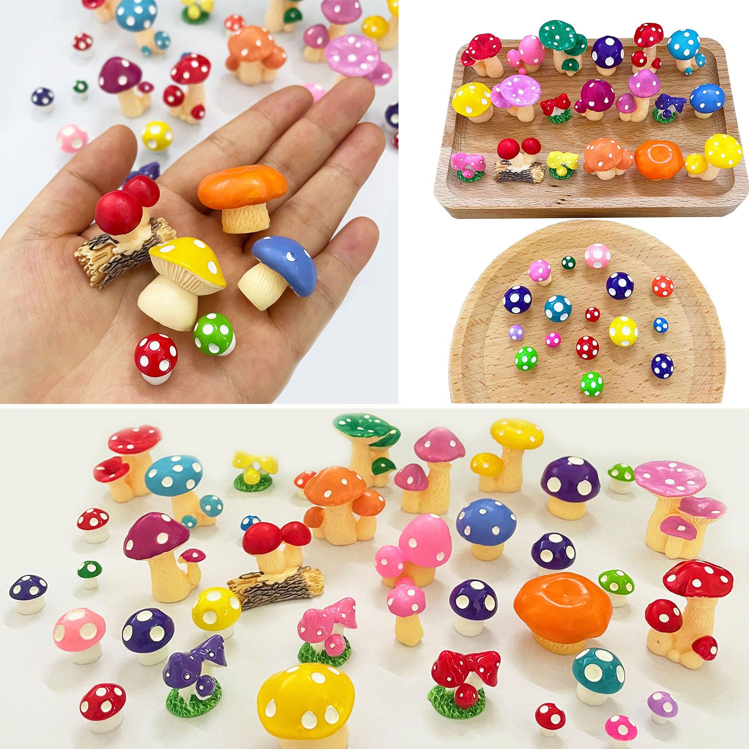 JKanruh fairy garden mushrooms enhance outdoor decor with waterproof resin.