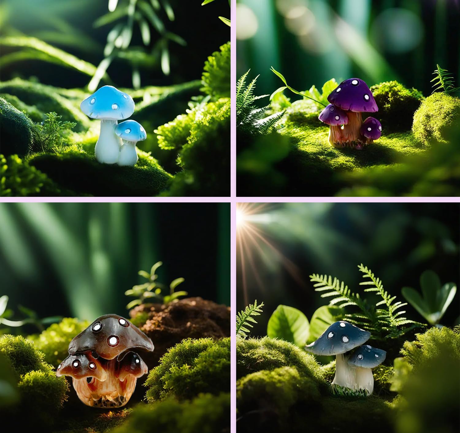 JKanruh 12-piece mushrooms ideal for mini landscapes and terrarium scenes