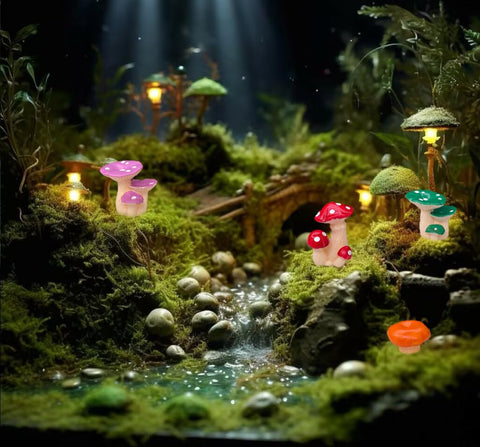 JKanruh miniature mushrooms for cake decoration and craft projects.