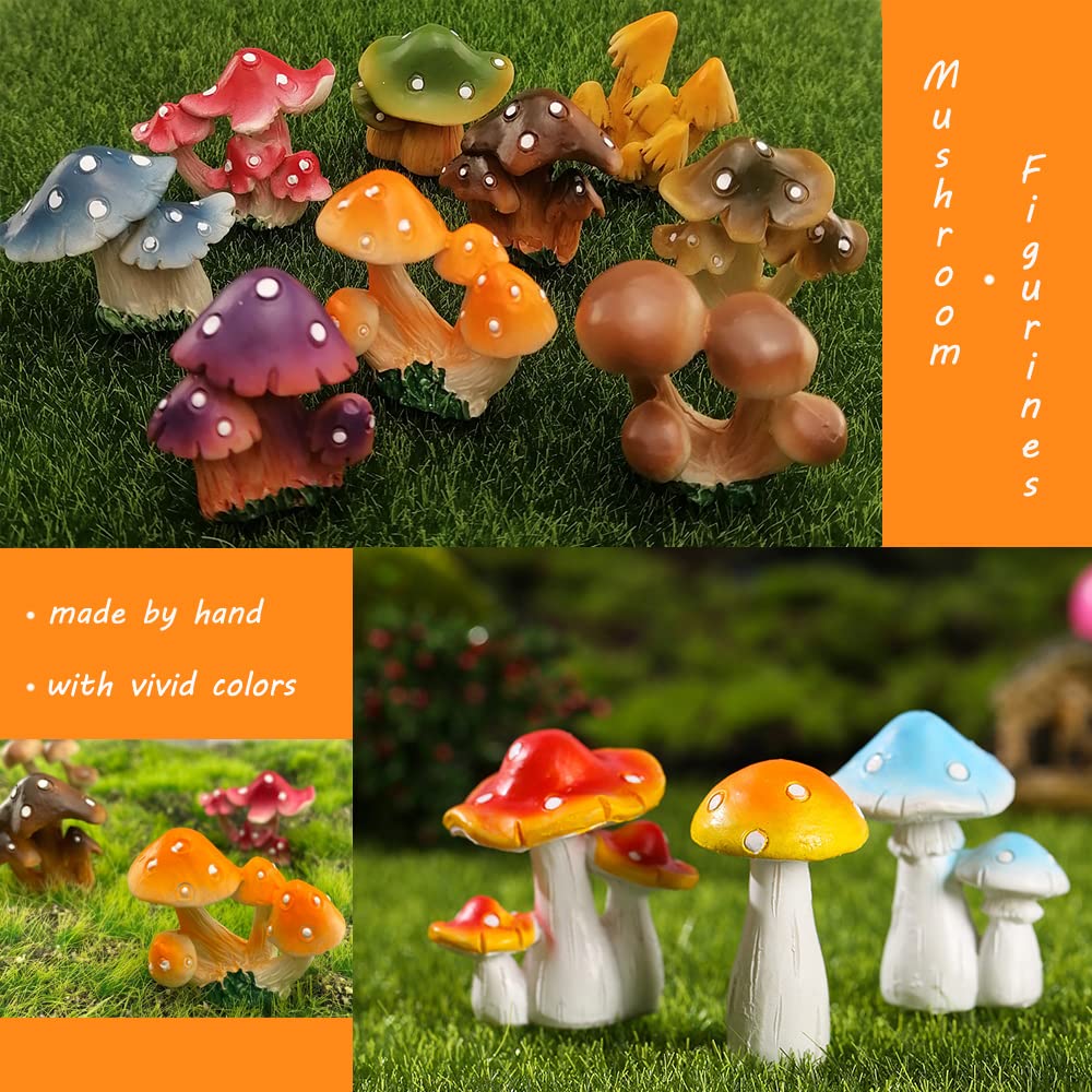 JKanruh mini mushrooms withstand outdoor weather, suitable for bonsai displays