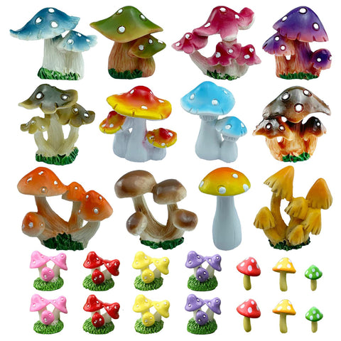 JKanruh resin mushroom for fairy garden adds whimsical charm in sunlight