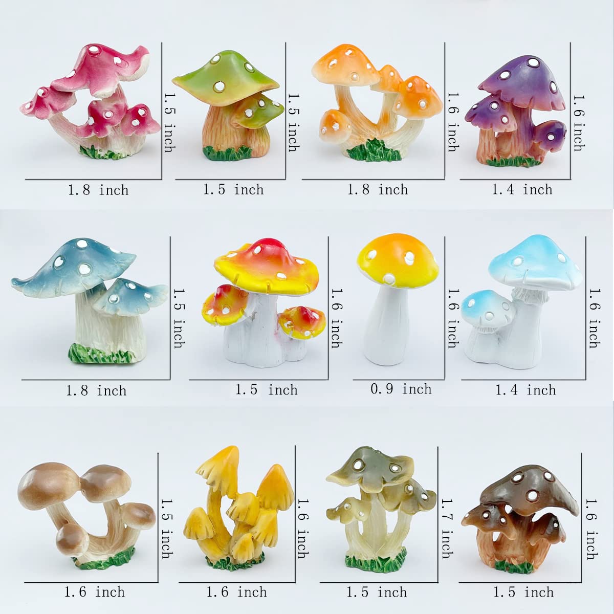 JKanruh fairy garden mushroom ornaments add color and whimsy to outdoor spaces