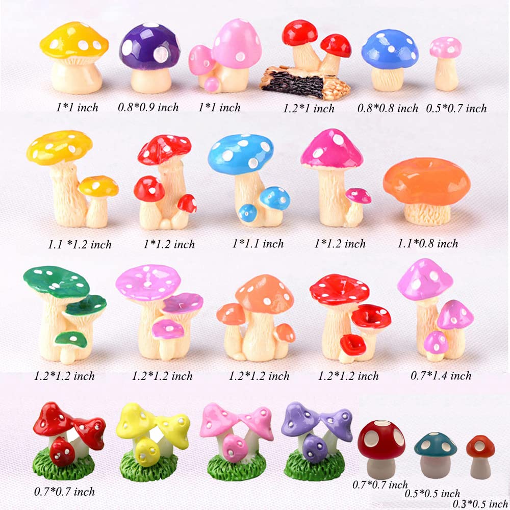 JKanruh resin mushrooms with colorful details for charming outdoor garden decor.