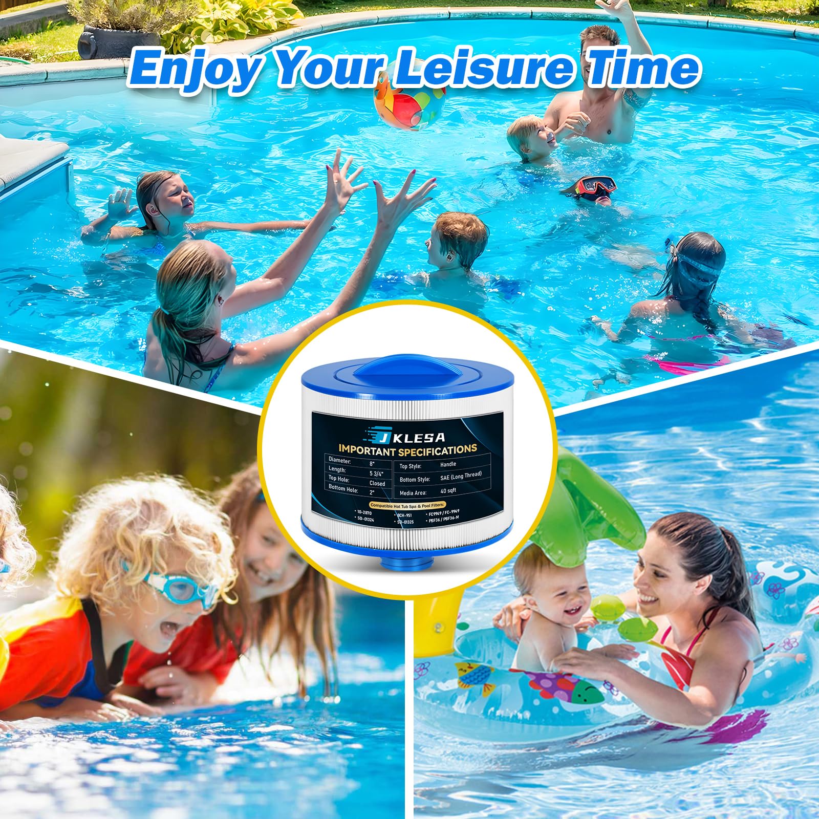 JKLESA Bullfrog 35 hot tub filter provides durable pleated filtration