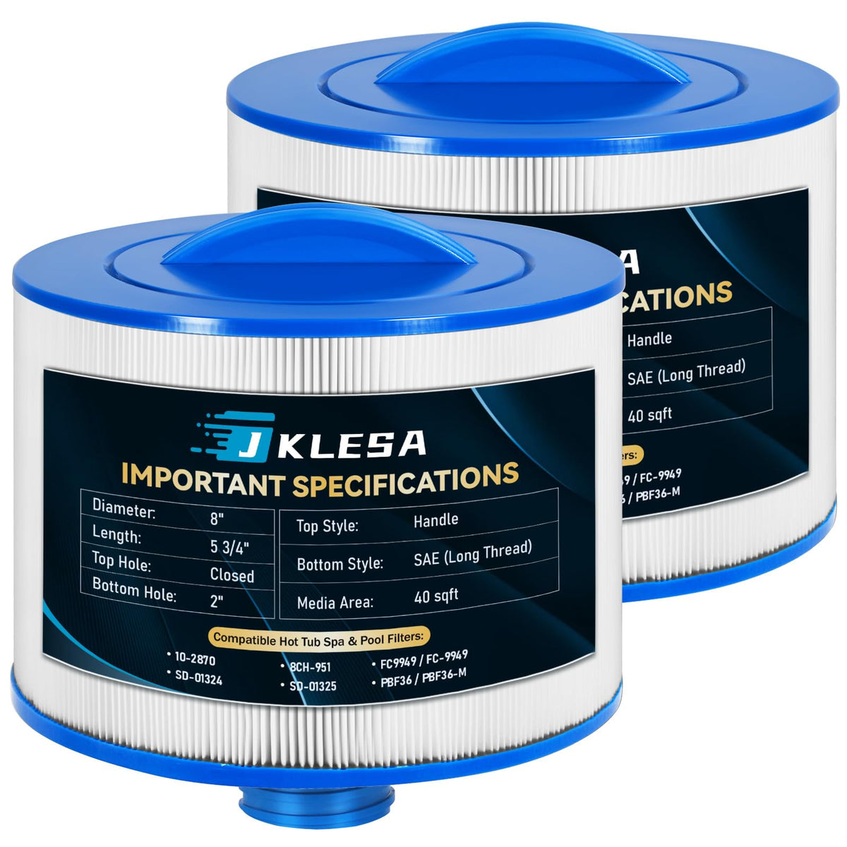 JKLESA long-thread spa filter fits Bullfrog/Wellspring 2013+ for clearer water