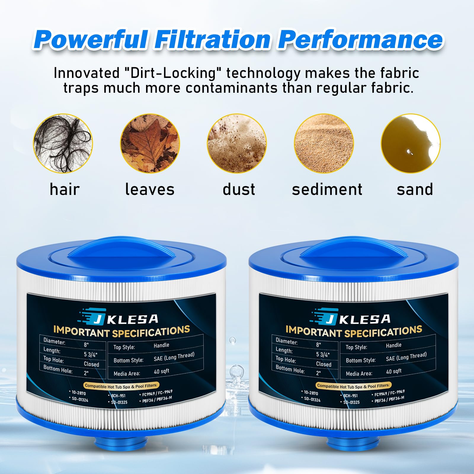 JKLESA FC9949 compatible cartridge promotes steady water flow