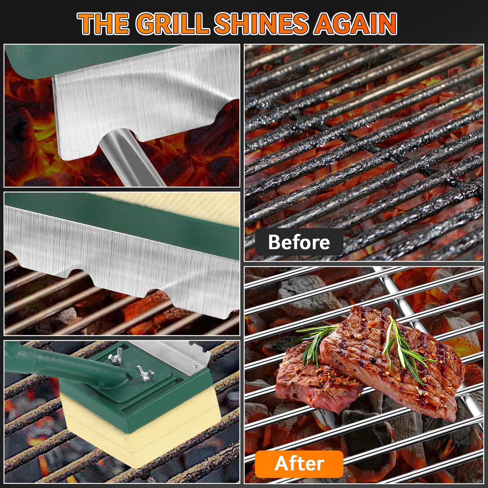 Jkoeier heat-resistant non-slip handle protects hands during scrubbing.
