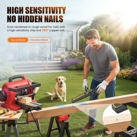 JKUSS metal detector wand with multi-mode alert options for different environments.