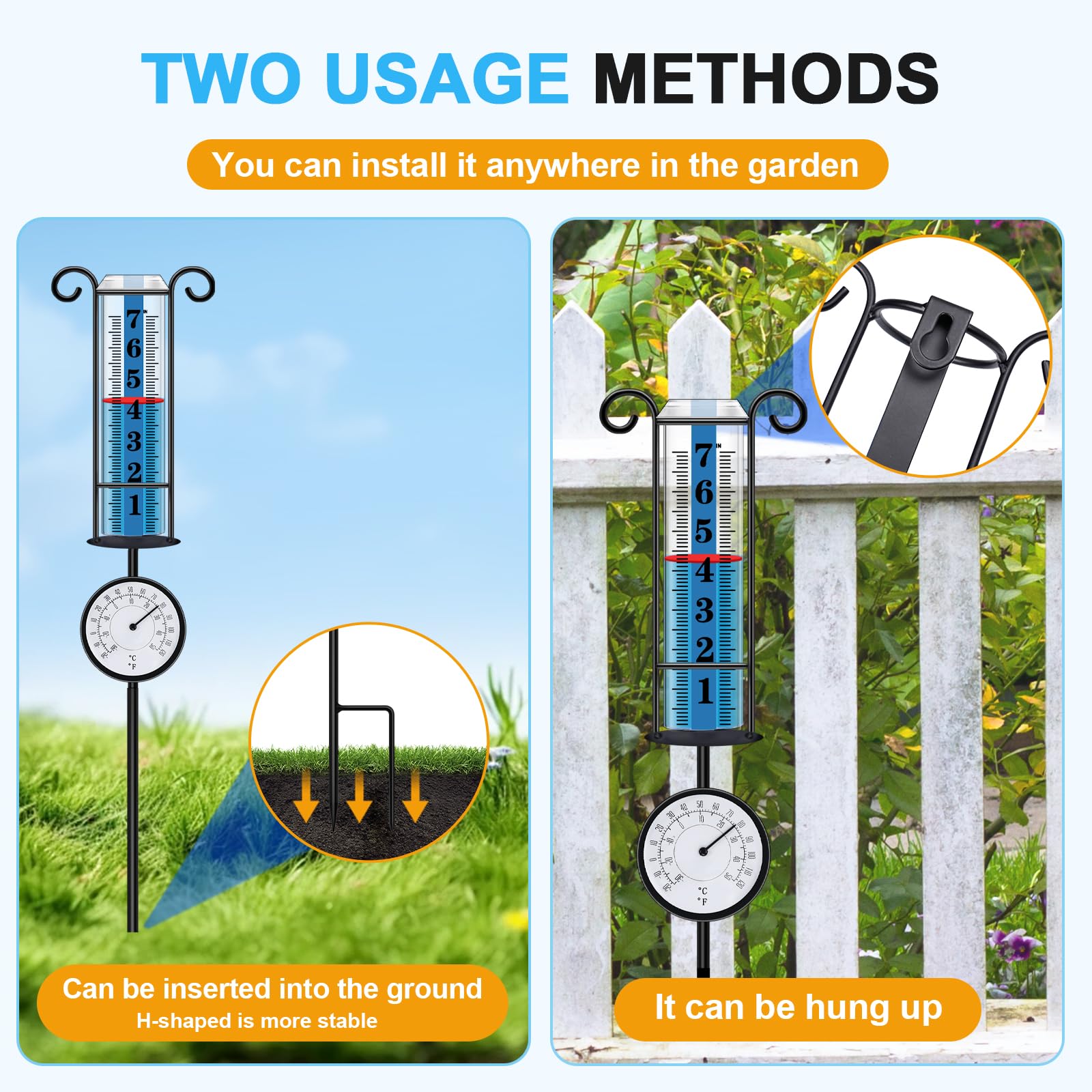 Clear plastic tube in JMBay rain gauge for precise measurement