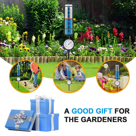 Easy-assembly setup for JMBay rain gauge in your garden