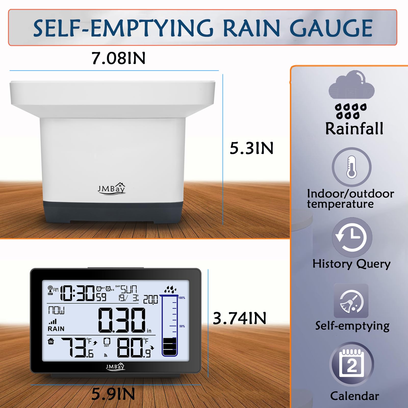 JMBay weather station for indoor use blends with home decor