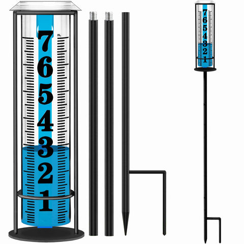 JMBay rain gauge outdoor shows 37-inch height for easy yard readings.