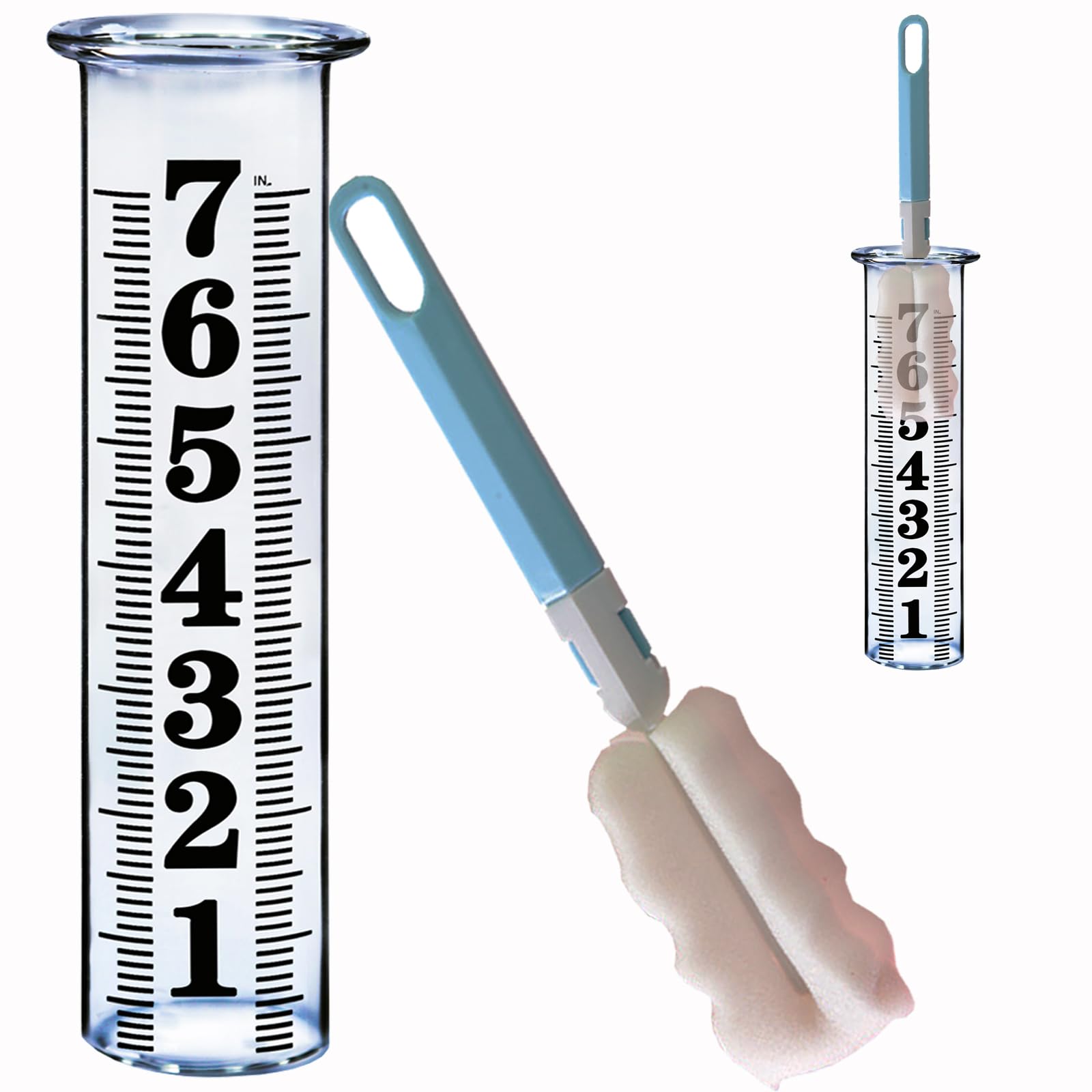 JMBay 7-inch replacement rain gauge tube in clear plastic for precise readings.