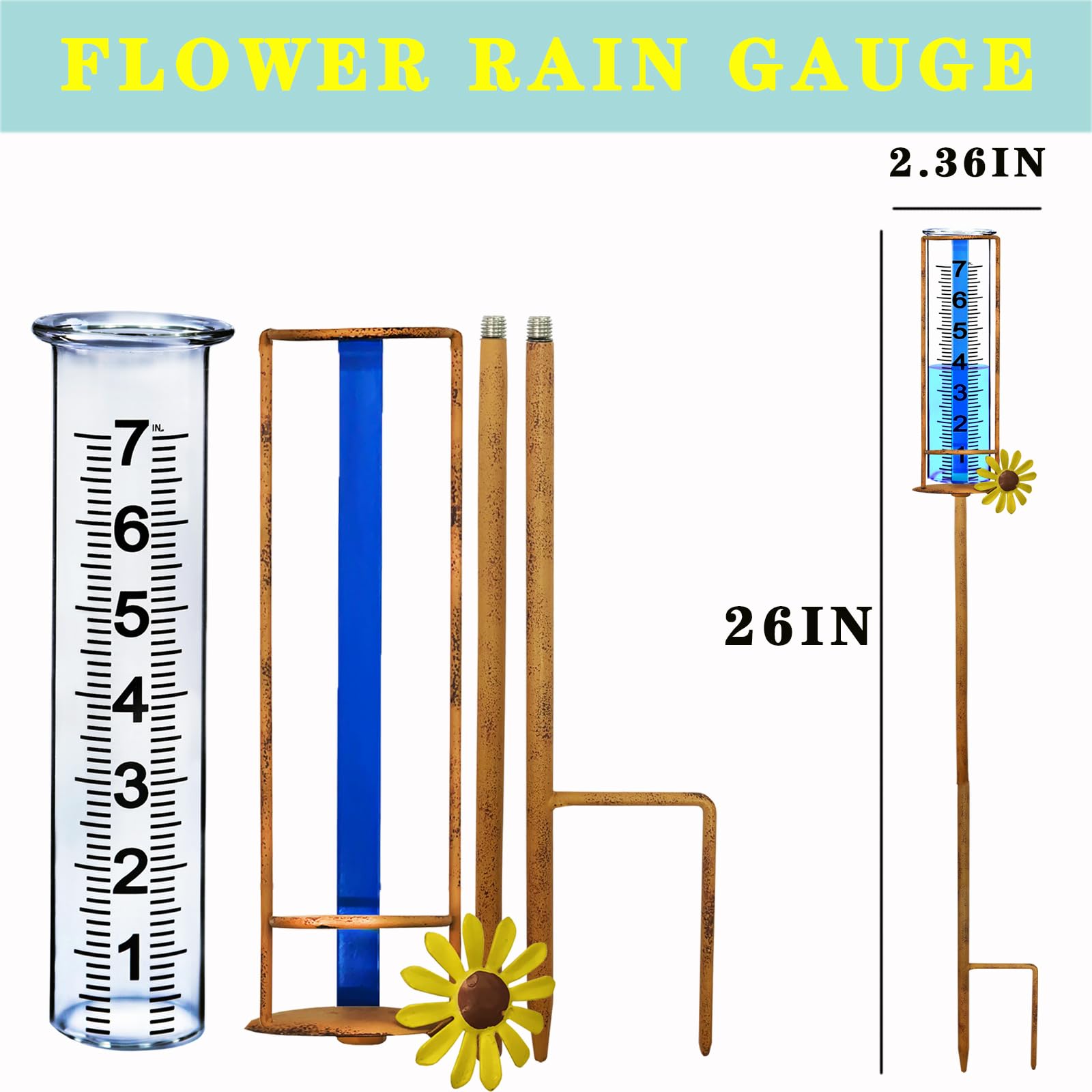 JMBay rain gauge stake and base keep it stable even in windy conditions.