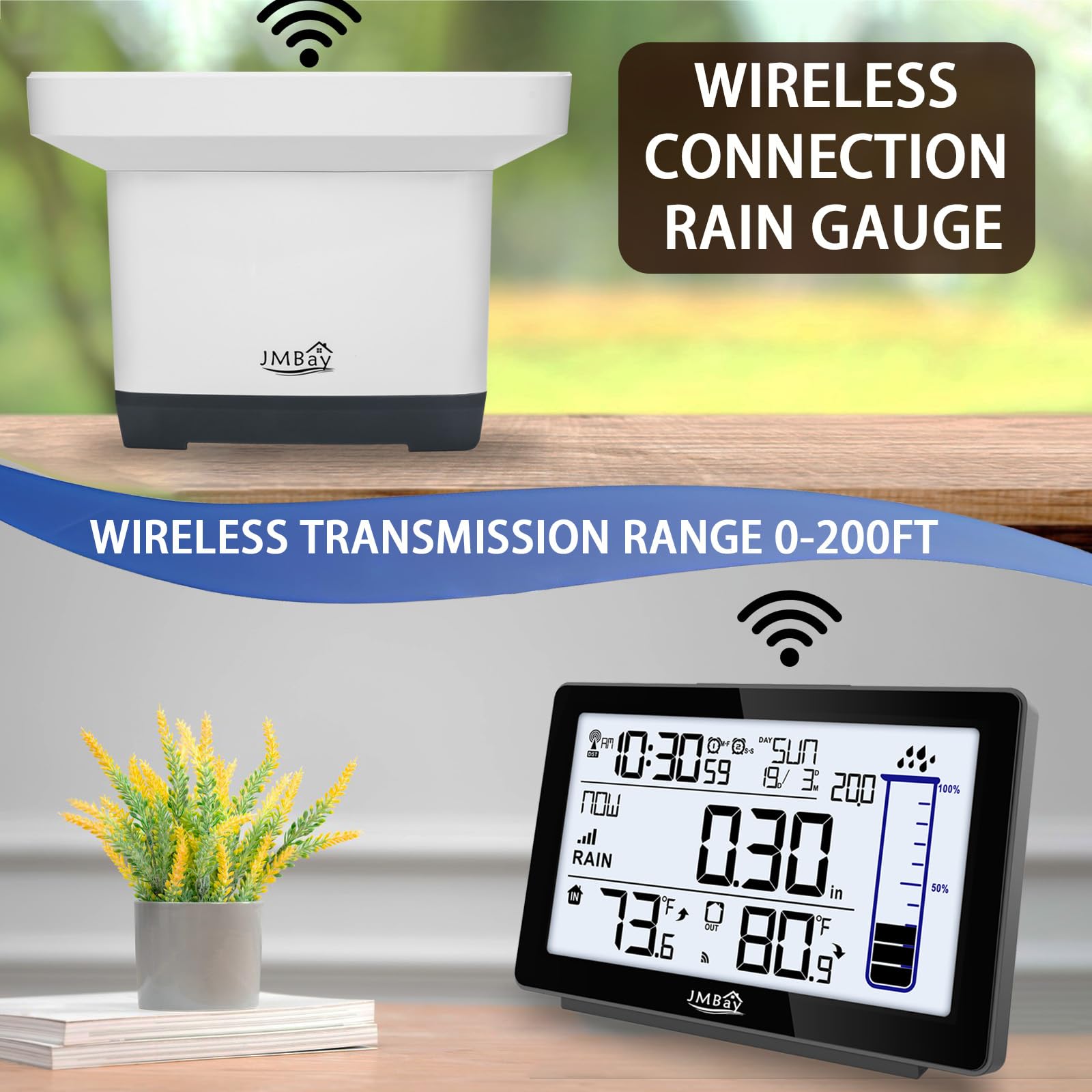JMBay self-emptying rain gauge outdoor sensor ensures maintenance-free operation