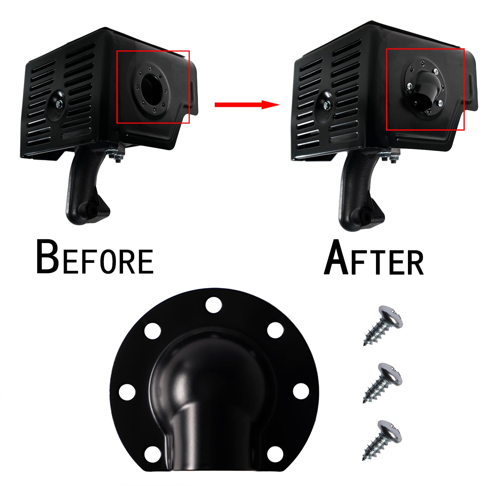JMCHstore muffler deflector for DuroMax 420cc-440cc with adjustable exhaust direction