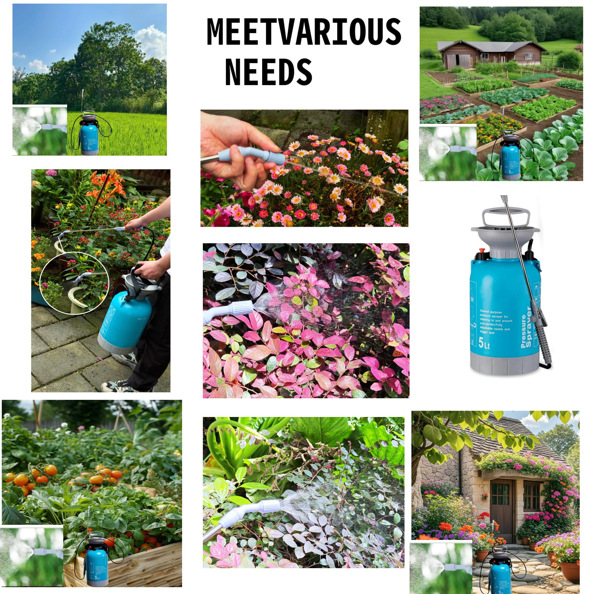 Versatile sprayer for watering, weed control, and lawn care