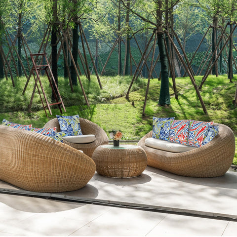 JMGBird 18x18 cushions blend with any deck or porch.