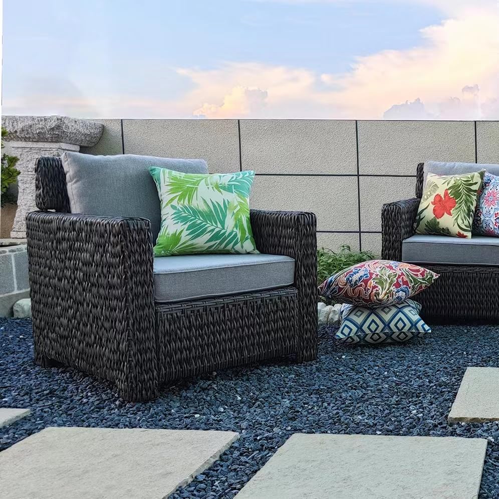 JMGBird pillows include inserts for full, plush comfort on seating.