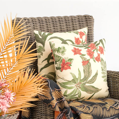 JMGBird outdoor pillow closeup fabric shows durable, weatherproof weave for rain and sun.
