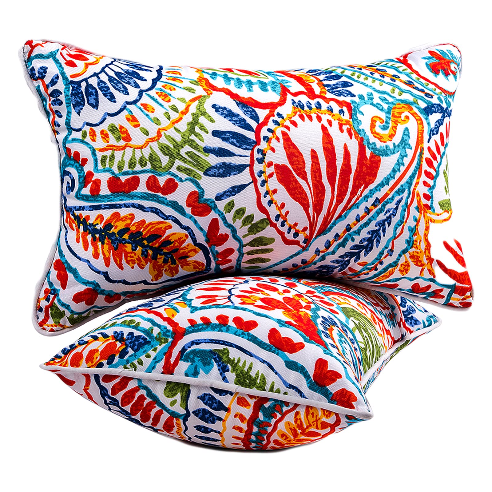 JMGBird paisley-pattern outdoor pillow offers weather-ready patio style