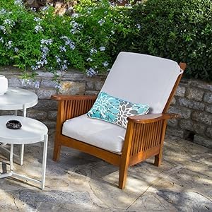 JMGBird pillow side view highlighting durable fabric for outdoor use.