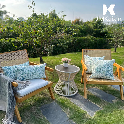 JMKaixin pillow cover resists stains and weather for easy maintenance.