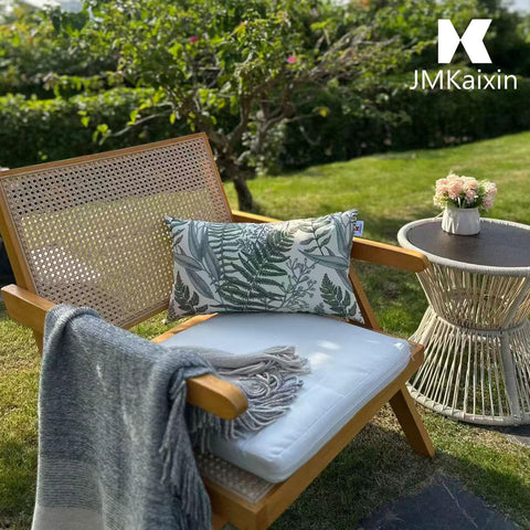 JMKaixin outdoor pillow waterproof cover closeup, resists stains and fading.