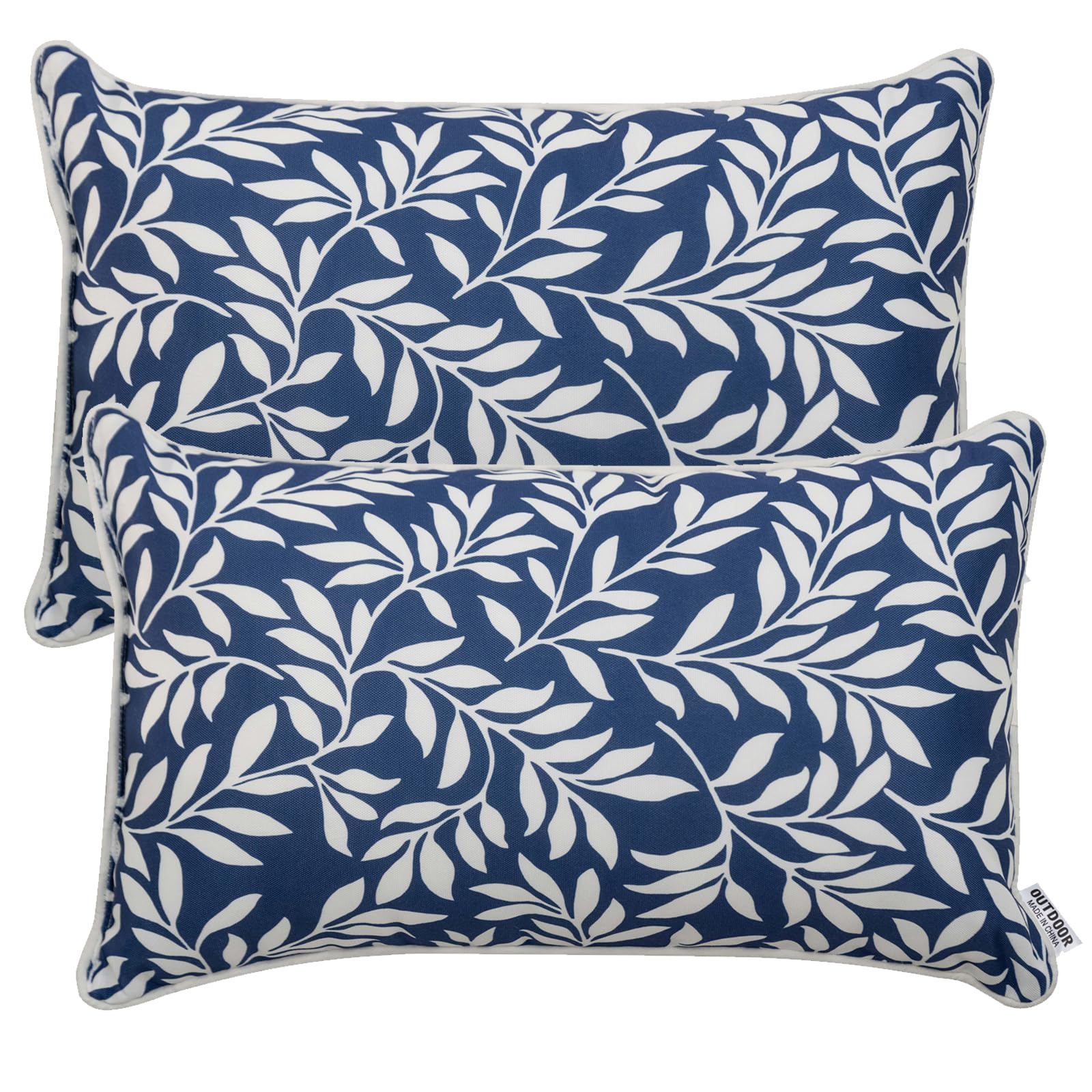 JMKaixin patio lumbar pillow 12x20, front view, vibrant color and soft texture.